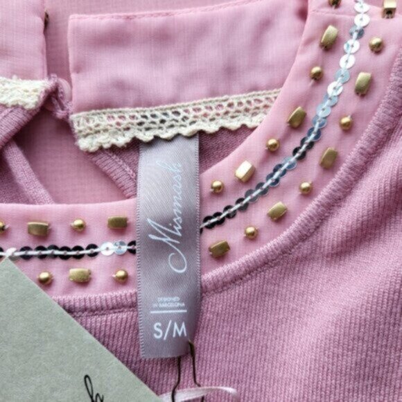 Mismash Long Rose Beaded Sweater Size Small - Picture 3 of 13